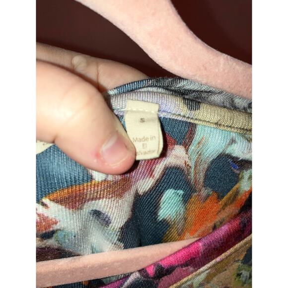 Soft Surroundings Abstract Art Print Stretch Tunic Top Size Small - Picture 2 of 5